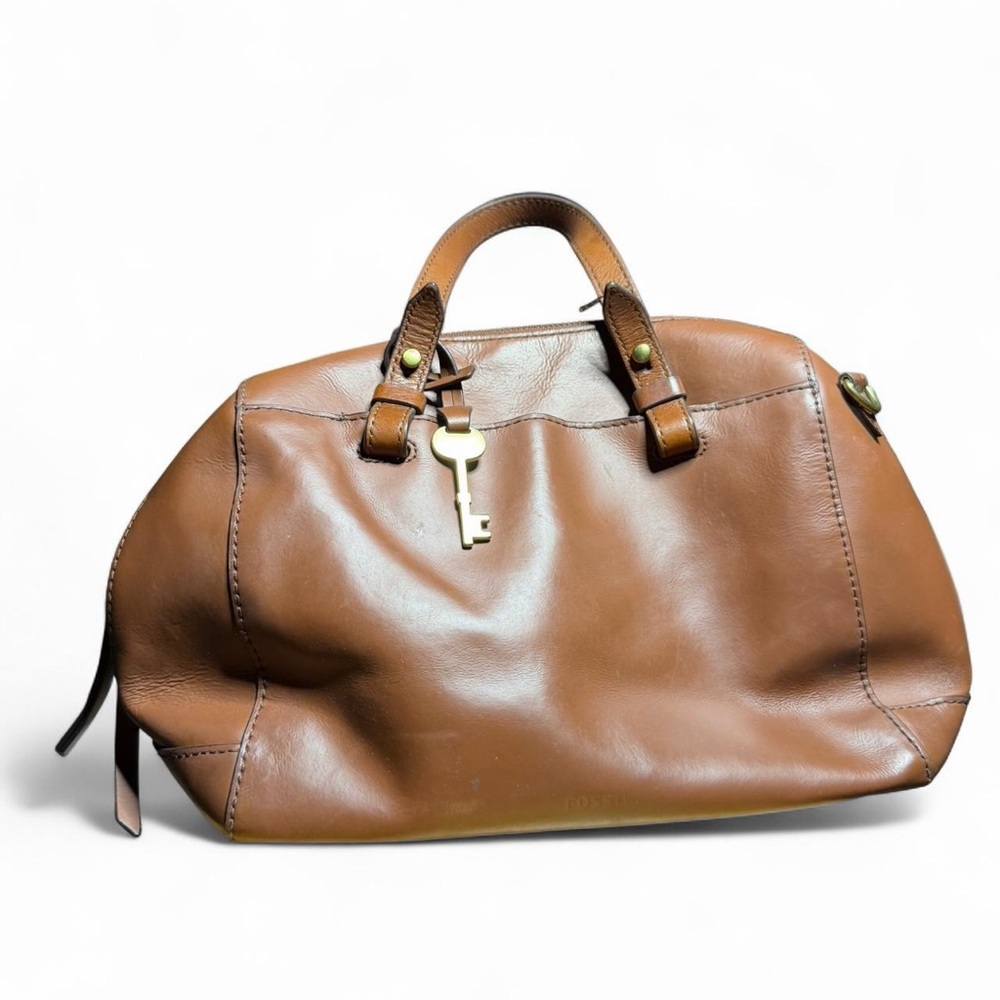 Fossil Classic Brown Leather Satchel Handbag